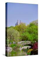 Lake in Central Park in Spring with Dakota Apartments in background, New York City, New York-null-Stretched Canvas