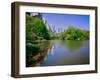 Lake in Central Park in Spring with New York City skyline in background, New York-null-Framed Photographic Print