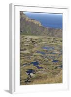 Lake in Crater, Orongo, Easter Island, Chile, South America-Jean-Pierre De Mann-Framed Photographic Print