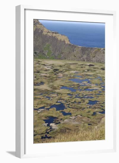 Lake in Crater, Orongo, Easter Island, Chile, South America-Jean-Pierre De Mann-Framed Photographic Print