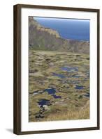 Lake in Crater, Orongo, Easter Island, Chile, South America-Jean-Pierre De Mann-Framed Photographic Print
