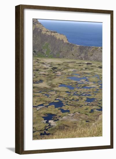 Lake in Crater, Orongo, Easter Island, Chile, South America-Jean-Pierre De Mann-Framed Photographic Print