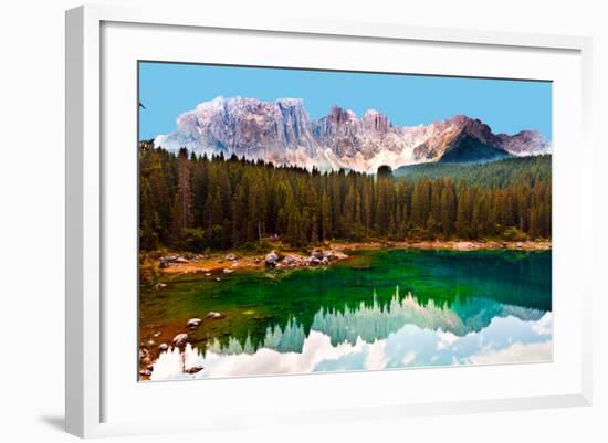 Lake in Dolomites-Jorg Hackemann-Framed Photographic Print