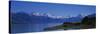 Lake in Front of a Mountain Range, Lake Pukaki, Mt. Cook, Southern Alps, New Zealand-null-Stretched Canvas