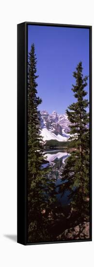 Lake in Front of Mountains, Banff, Alberta, Canada-null-Framed Stretched Canvas