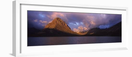 Lake in front of mountains, Swiftcurrent Lake, US Glacier National Park, Montana, USA-Panoramic Images-Framed Photographic Print