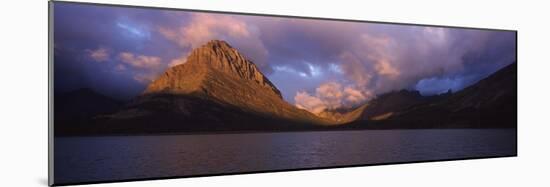 Lake in front of mountains, Swiftcurrent Lake, US Glacier National Park, Montana, USA-Panoramic Images-Mounted Photographic Print