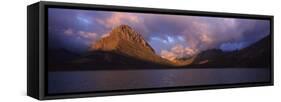 Lake in front of mountains, Swiftcurrent Lake, US Glacier National Park, Montana, USA-Panoramic Images-Framed Stretched Canvas