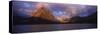 Lake in front of mountains, Swiftcurrent Lake, US Glacier National Park, Montana, USA-Panoramic Images-Stretched Canvas