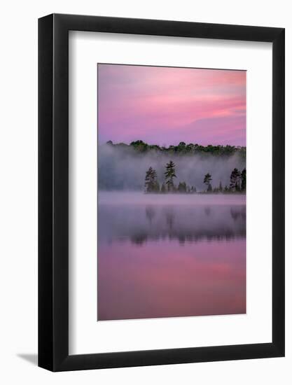 Lake in morning mist, Michigan, USA-Sylvain Cordier-Framed Photographic Print