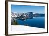 Lake in Winter, Crater Lake, Crater Lake National Park, Oregon, USA-null-Framed Photographic Print