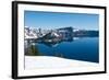 Lake in Winter, Crater Lake, Crater Lake National Park, Oregon, USA-null-Framed Photographic Print