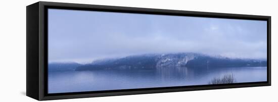 Lake in winter, Wolfgangsee Lake, Gilgen, St, Salzburgerland, Austria-Panoramic Images-Framed Stretched Canvas