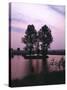 Lake, Island, Trees, Evening Mood-Thonig-Stretched Canvas