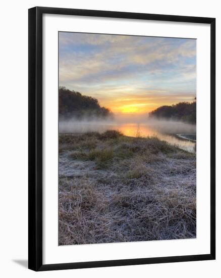 Lake Jacomo at Sunset, Fleming Park, Kansas City, Missouri, USA-Charles Gurche-Framed Photographic Print