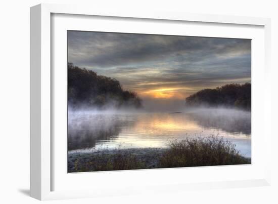 Lake Jacomo at Sunset, Fleming Park, Kansas City, Missouri, USA-Charles Gurche-Framed Photographic Print