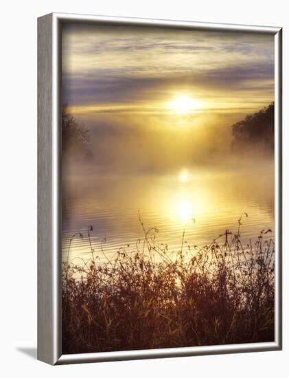 Lake Jacomo at Sunset, Fleming Park, Kansas City, Missouri, USA-Charles Gurche-Framed Photographic Print