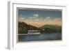 Lake Junaluska, NC - View of Cherokee Boat-Lantern Press-Framed Art Print