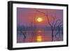 Lake Kariba Sunset over Drowned Trees-null-Framed Photographic Print