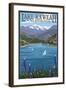 Lake Kaweah, California-Lantern Press-Framed Art Print