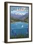 Lake Kaweah, California-Lantern Press-Framed Art Print