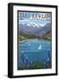 Lake Kaweah, California-Lantern Press-Framed Art Print