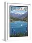 Lake Kaweah, California-Lantern Press-Framed Art Print