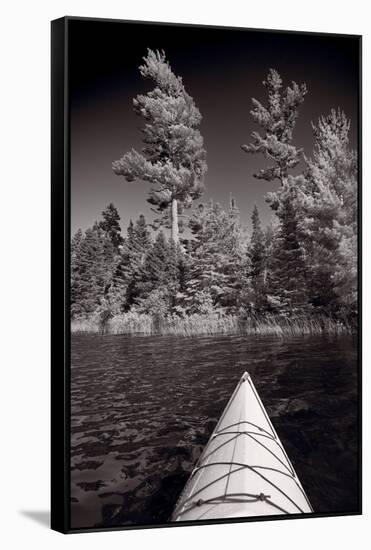 Lake Kayaking BW-Steve Gadomski-Framed Stretched Canvas