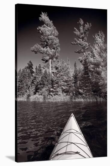 Lake Kayaking BW-Steve Gadomski-Stretched Canvas