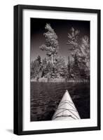 Lake Kayaking BW-Steve Gadomski-Framed Premium Photographic Print