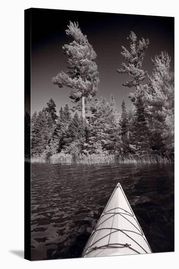 Lake Kayaking BW-Steve Gadomski-Stretched Canvas