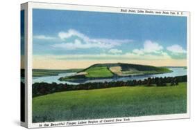 Lake Keuka, New York - View of Bluff Point near Penn Yan-Lantern Press-Stretched Canvas