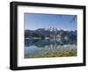 Lake Kochelsee at village Kochel am See during winter, Bavarian Alps. Mt. Herzogstand, Germany-Martin Zwick-Framed Photographic Print