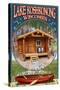 Lake Koshkonong, Wisconsin - Cabin in Woods-Lantern Press-Stretched Canvas