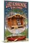 Lake Koshkonong, Wisconsin - Cabin in Woods-Lantern Press-Mounted Art Print