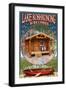 Lake Koshkonong, Wisconsin - Cabin in Woods-Lantern Press-Framed Art Print