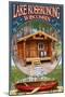 Lake Koshkonong, Wisconsin - Cabin in Woods-Lantern Press-Mounted Art Print