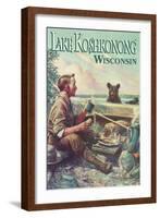 Lake Koshkonong, Wisconsin - Camping Scene-Lantern Press-Framed Art Print