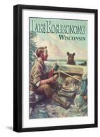 Lake Koshkonong, Wisconsin - Camping Scene-Lantern Press-Framed Art Print