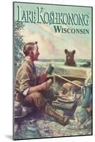 Lake Koshkonong, Wisconsin - Camping Scene-Lantern Press-Mounted Art Print