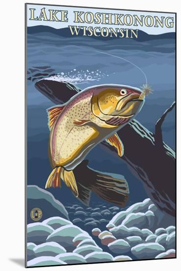 Lake Koshkonong, Wisconsin - Cutthroat Trout-Lantern Press-Mounted Art Print