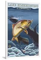 Lake Koshkonong, Wisconsin - Cutthroat Trout-Lantern Press-Framed Art Print