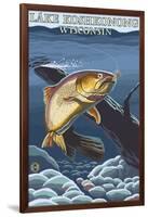 Lake Koshkonong, Wisconsin - Cutthroat Trout-Lantern Press-Framed Art Print