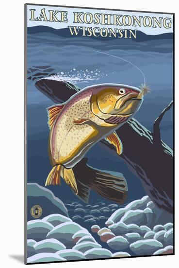 Lake Koshkonong, Wisconsin - Cutthroat Trout-Lantern Press-Mounted Art Print