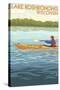 Lake Koshkonong, Wisconsin - Kayak Scene-Lantern Press-Stretched Canvas