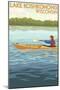 Lake Koshkonong, Wisconsin - Kayak Scene-Lantern Press-Mounted Art Print