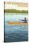 Lake Koshkonong, Wisconsin - Kayak Scene-Lantern Press-Stretched Canvas