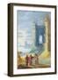Lake Landscape with Christ Between the Two Disciples of Emmaus-null-Framed Art Print
