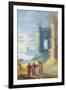 Lake Landscape with Christ Between the Two Disciples of Emmaus-null-Framed Art Print