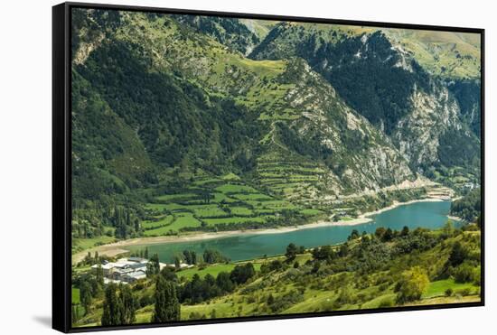 Lake Lanuza reservoir in the scenic upper Tena Valley of the Aragon Pyrenees, Lanuza, Sallent de Ga-Robert Francis-Framed Stretched Canvas